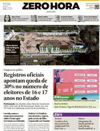 Capa do jornal Zero Hora 12/08/2026