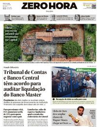 Capa do jornal Zero Hora 13/01/2026