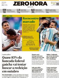 Capa Zero Hora 13/07/2026