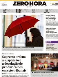 Capa Zero Hora 13/08/2026