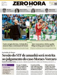 Capa Zero Hora 14/09/2026