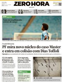 Capa do jornal Zero Hora 15/01/2026