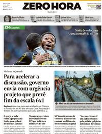 Capa do jornal Zero Hora 15/04/2026