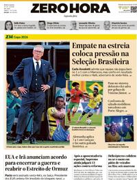Capa Jornal Zero Hora