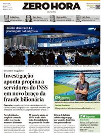 Capa do jornal Zero Hora 18/03/2026