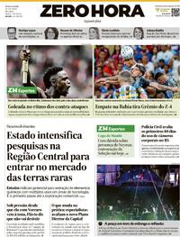 Capa Zero Hora 18/05/2026