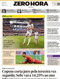 Capa Zero Hora 18/06/2026