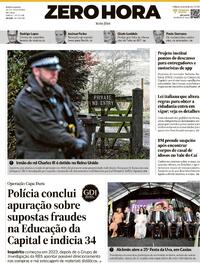 Capa do jornal Zero Hora 20/02/2026