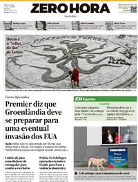 Capa do jornal Zero Hora 21/01/2026