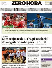 Capa do jornal Zero Hora 22/01/2026
