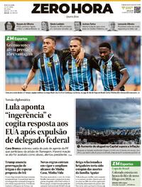 Capa do jornal Zero Hora 22/04/2026
