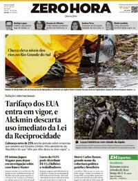 Capa Zero Hora 22/07/2026