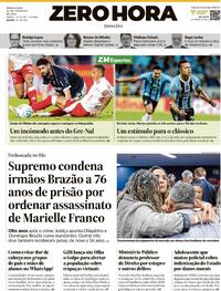 Capa do jornal Zero Hora 26/02/2026