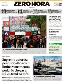 Capa do jornal Zero Hora 26/03/2026