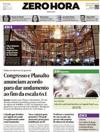 Capa Zero Hora 27/08/2026