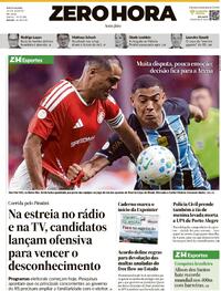 Capa Zero Hora 28/08/2026
