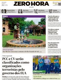 Capa Zero Hora 29/05/2026