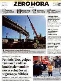 Capa do jornal Zero Hora 29/09/2026
