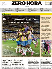 Capa Zero Hora 30/06/2026