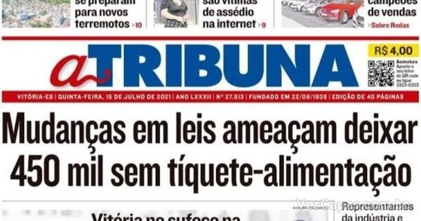 Capa A Tribuna Quinta15 De Julho De 2021 6565