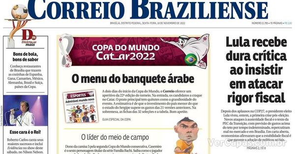 Capa Correio Braziliense Sexta 18 De Novembro De 2022