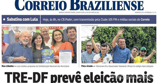 Capa Correio Braziliense Quinta,27 De Outubro De 2022