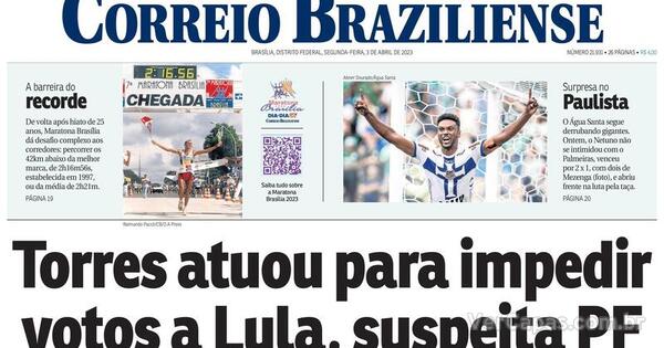 Capa Correio Braziliense Segunda De Abril De