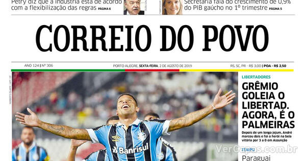 Capa Correio Do Povo Sexta De Agosto De