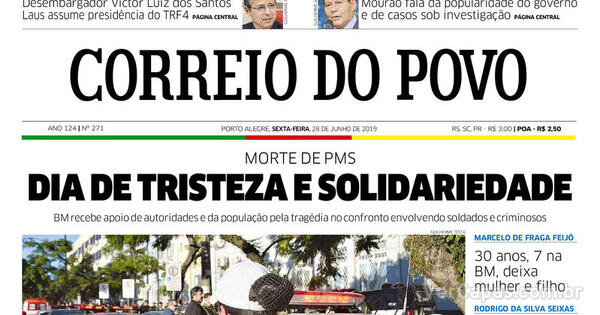 Capa Correio Do Povo Sexta De Junho De