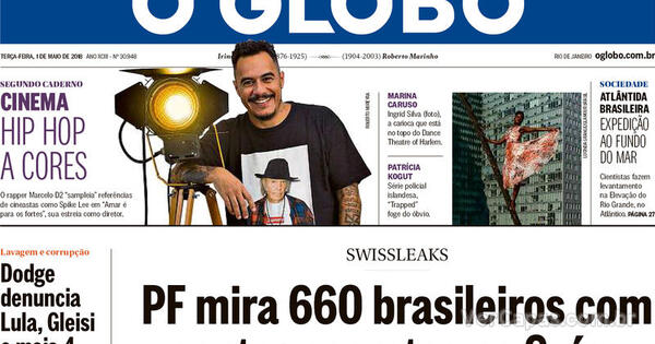 Capa O Globo Terça 1 De Maio De 2018