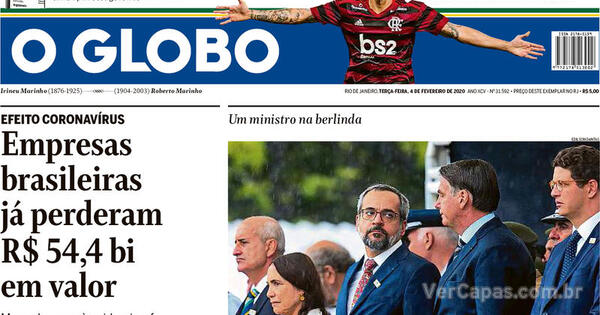 Capa O Globo Terça 4 De Fevereiro De 2020 7838