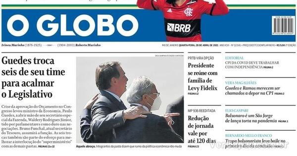 Capa O Globo Edição Quarta28 De Abril De 2021 7698