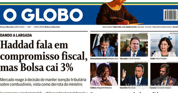 Capa O Globo Terça 3 De Janeiro De 2023